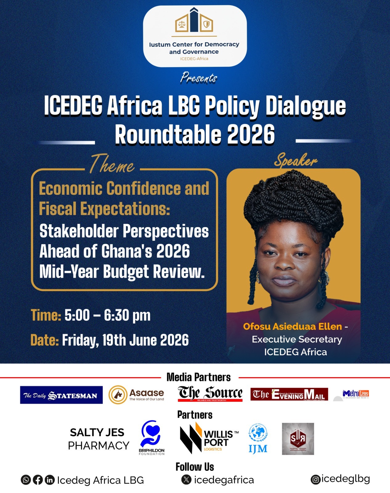 Ofosu Asieduaa Ellen speaker poster for ICEDEG Africa Policy Dialogue Roundtable 2026